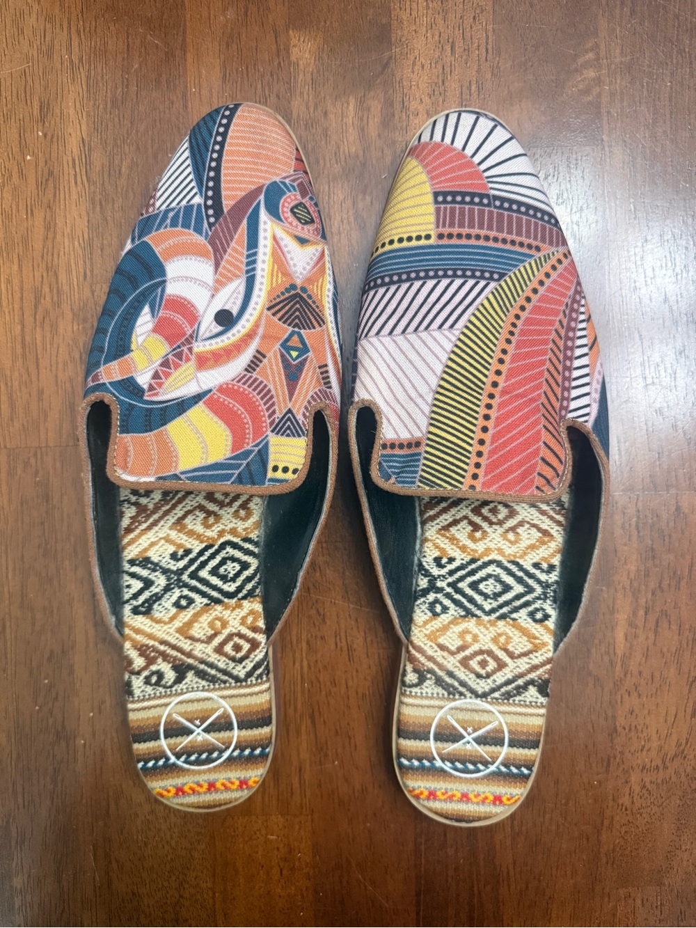 INKKAS CYPRUS Slides Multicolor Patterned Mules 10